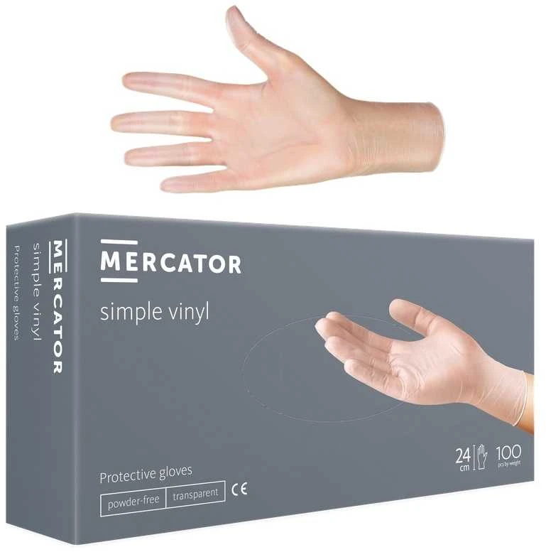 Mercator Medical Mercator Vinylex vinilinės pirštinės, be pudros (100vnt.) - L
