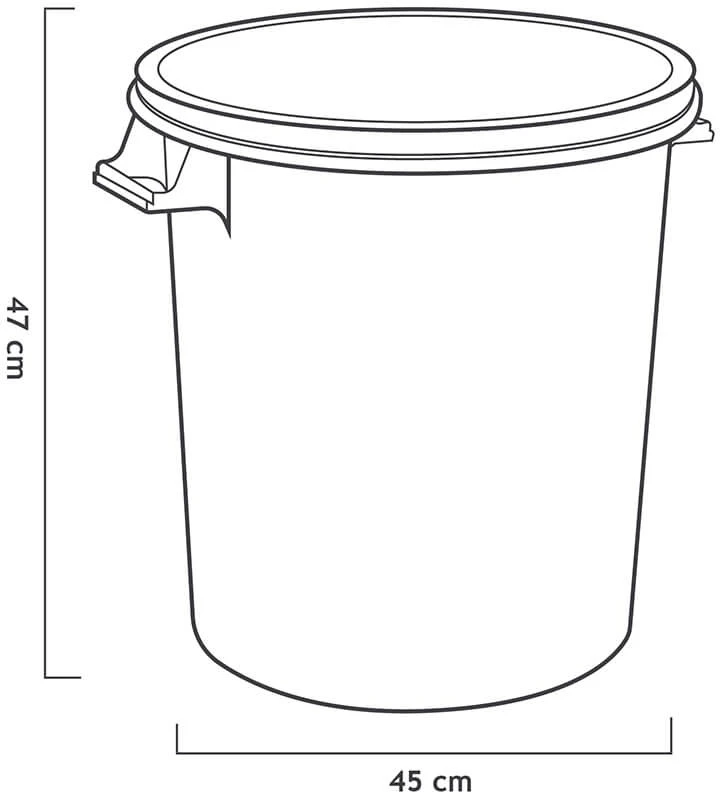 Mopatex Waste Bin 50L – plastikinė atliekų dėžė su arba be dangčio - be dangčio