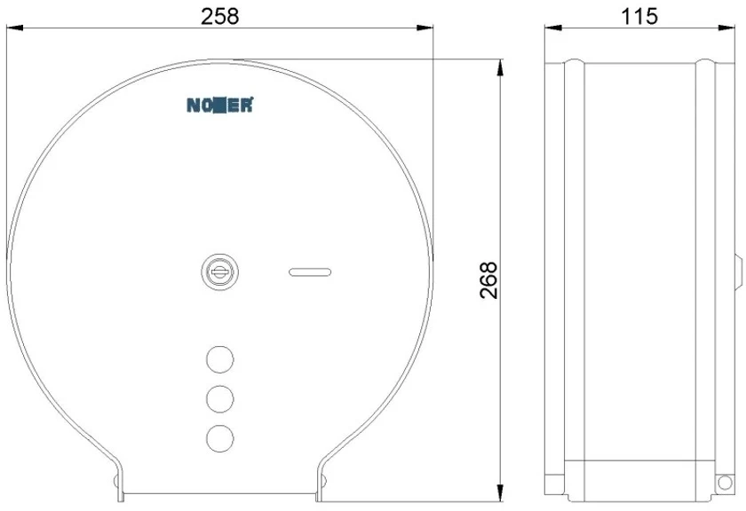 NOFER 05006.S Ø230mm WC rulonų laikiklis, matinis