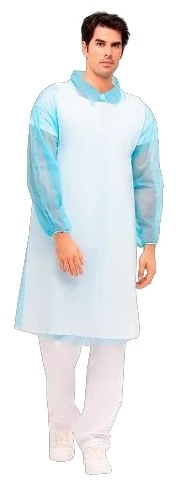 Santex itin tvirtos vienkartinės prijuostės 69x117cm, 50µm - Mėlyna - 1pak.x100vnt.