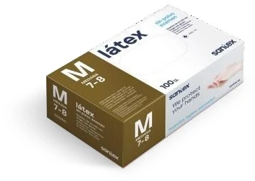 Santex Latex vienkartinės latekso pirštinės, baltos, 5g (100vnt.) - XL - 10pak.x100vnt.
