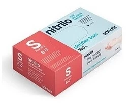 Santex Nitriflex Mėlyna - vienkartinės nitrilinės pirštinės, mėlynos, 3.5g (100vnt.) - S