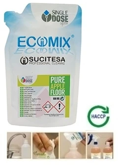 Sucitesa Ecomix Pure Floor 2D Žalias Tea parfumuotas grindų ploviklis (koncentratas) - 12vnt. MINI + DOSE buteliukas NEMOKAMAI