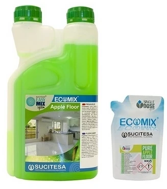 Sucitesa Ecomix Pure Floor 2D Žalias Tea parfumuotas grindų ploviklis (koncentratas) - 12vnt. MINI + DOSE buteliukas NEMOKAMAI