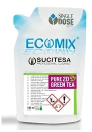 Sucitesa Ecomix Pure Floor 2D Žalias Tea parfumuotas grindų ploviklis (koncentratas) - 12vnt. MINI + DOSE buteliukas NEMOKAMAI
