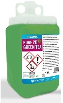 Sucitesa Ecomix Pure Floor 2D Žalias Tea parfumuotas grindų ploviklis (koncentratas) - 12vnt. MINI + DOSE buteliukas NEMOKAMAI