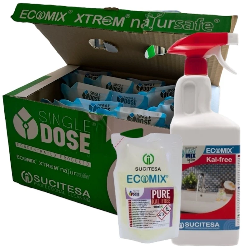 Sucitesa Ecomix Pure Kal-Free higieniškas nukalkintojas (koncentratas) - 12vnt. MINI + ERGO buteliukas NEMOKAMAI