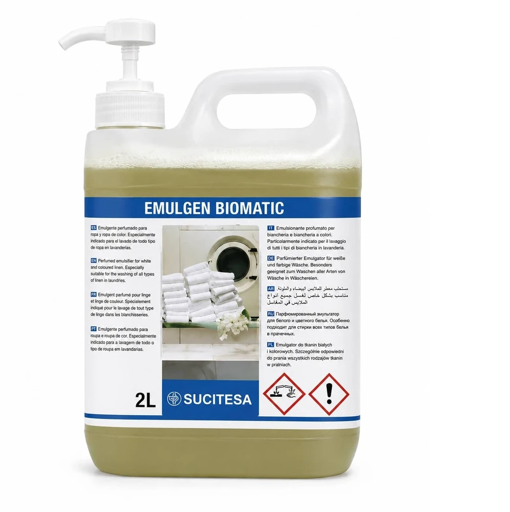 Sucitesa Emulgen Biomatic - skalbimo skystis su enzimais (aukštos kokybės) - 10L SGS
