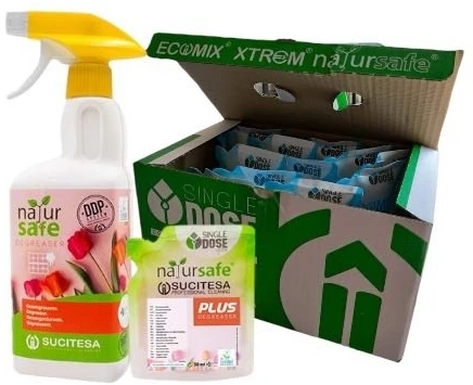 Sucitesa Natursafe Plus Degreaser ekologiškas riebalų valiklis (koncentratas) - 16vnt. MINI + ERGO buteliukas NEMOKAMAI