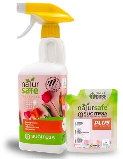 Sucitesa Natursafe Plus Degreaser ekologiškas riebalų valiklis (koncentratas) - 16vnt. MINI + ERGO buteliukas NEMOKAMAI