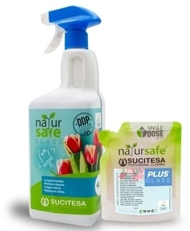Sucitesa Natursafe Plus Glass ekologiškas stiklo valiklis (koncentratas) - MINI pakuotė (50ml)