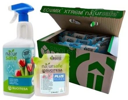 Sucitesa Natursafe Plus Glass ekologiškas stiklo valiklis (koncentratas) - MINI pakuotė (50ml)