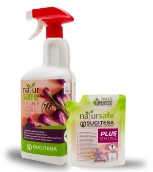 Sucitesa Natursafe Plus Shine ekologiškas vonios kambario valiklis (koncentratas) - 16vnt. MINI + ERGO buteliukas NEMOKAMAI