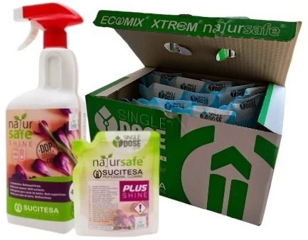 Sucitesa Natursafe Plus Shine ekologiškas vonios kambario valiklis (koncentratas) - 16vnt. MINI + ERGO buteliukas NEMOKAMAI