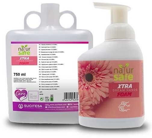 Sucitesa Natursafe Xtra Dream Hands ekologiškas muilas - putos (veganiškas) - 500ml