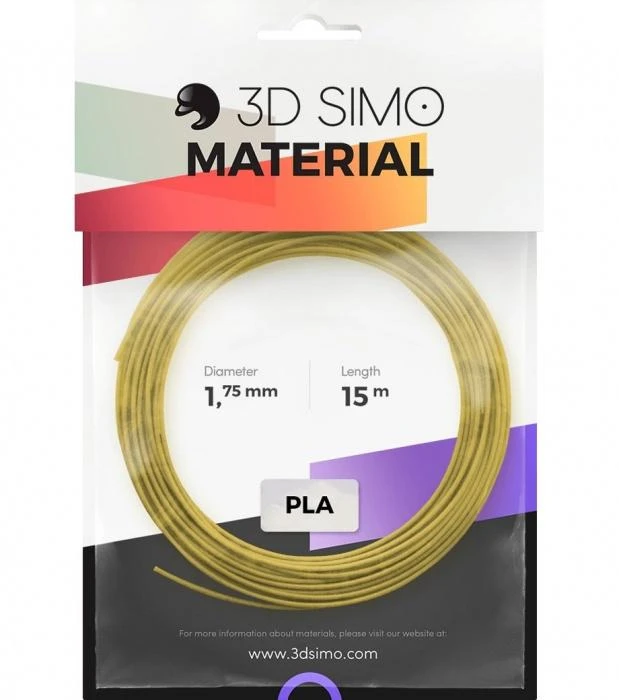 Auksinė 3Dsimo PLA gija 1.75 mm 15 m