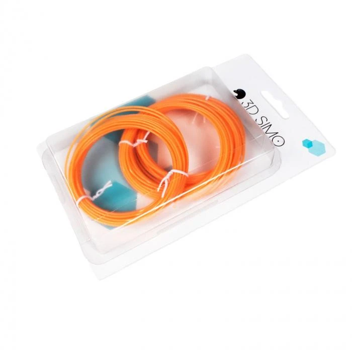 Oranžinis 3D spausdinimo siūlas pakuotėje