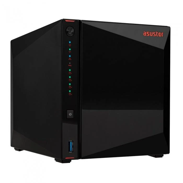 Serveris Asus Asustor Nimbustor 4 AS5304T iki 4 HDD/SSD, Intel Celeron J4105 Quad-Core, Procesoriaus dažnis 1,5 GHz, 4 GB, SO-DIMM DDR4 2400, Vienvietis, Juodas