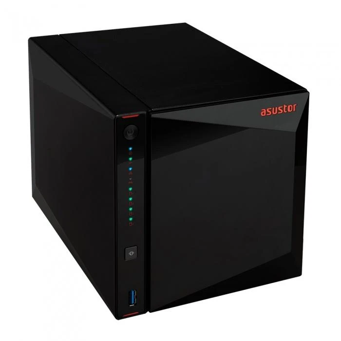 Serveris Asus Asustor Nimbustor 4 AS5304T iki 4 HDD/SSD, Intel Celeron J4105 Quad-Core, Procesoriaus dažnis 1,5 GHz, 4 GB, SO-DIMM DDR4 2400, Vienvietis, Juodas