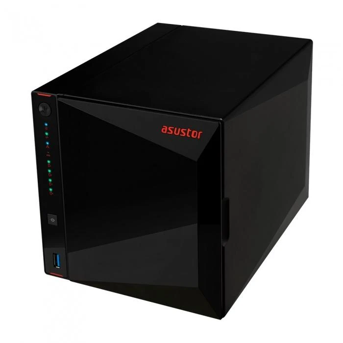 Serveris Asus Asustor Nimbustor 4 AS5304T iki 4 HDD/SSD, Intel Celeron J4105 Quad-Core, Procesoriaus dažnis 1,5 GHz, 4 GB, SO-DIMM DDR4 2400, Vienvietis, Juodas