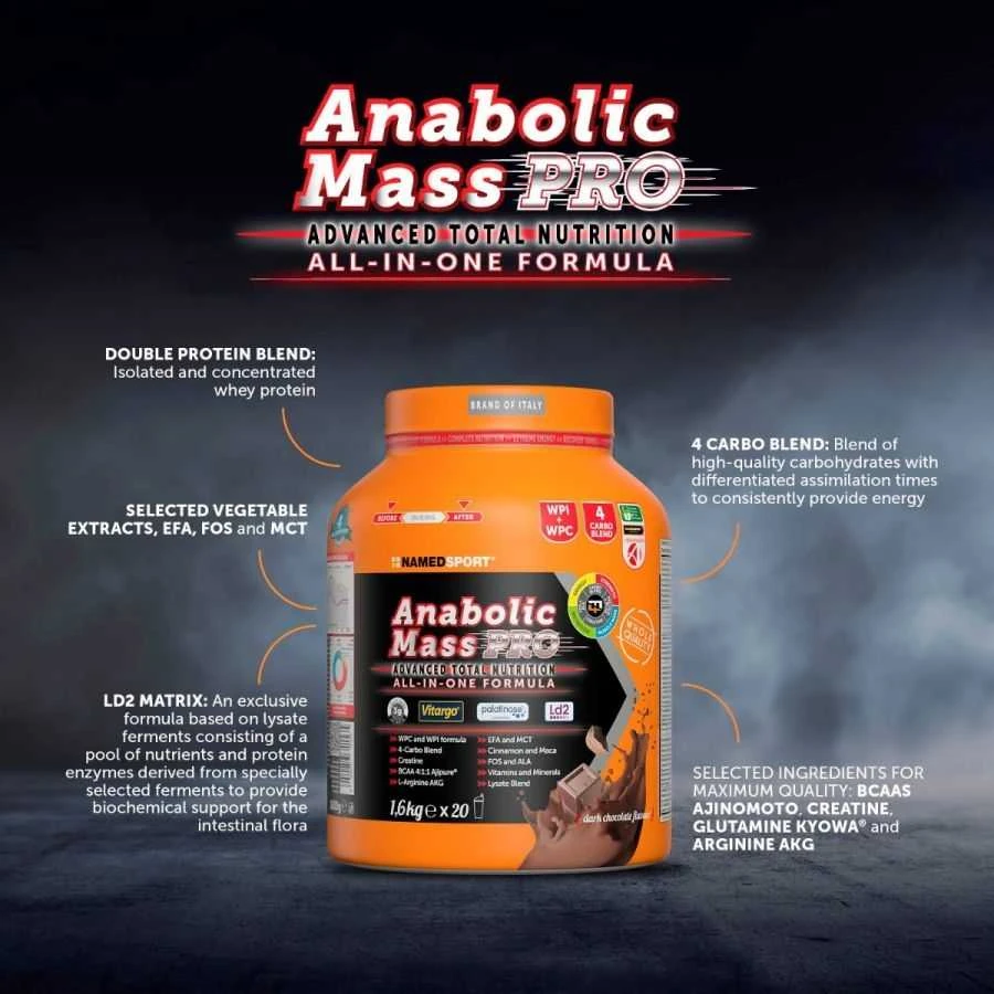 NAMEDSPORT ANABOLIC MASS PRO UNIKALI FORMULĖ - 1600g milteliai