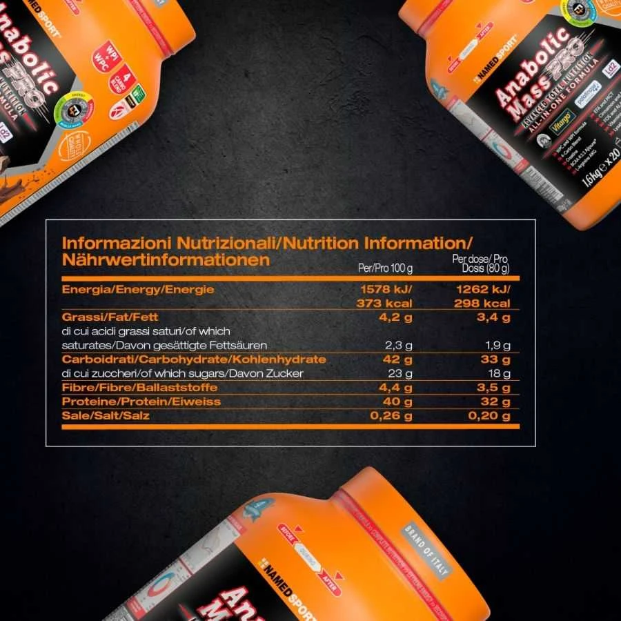NAMEDSPORT ANABOLIC MASS PRO UNIKALI FORMULĖ - 1600g milteliai
