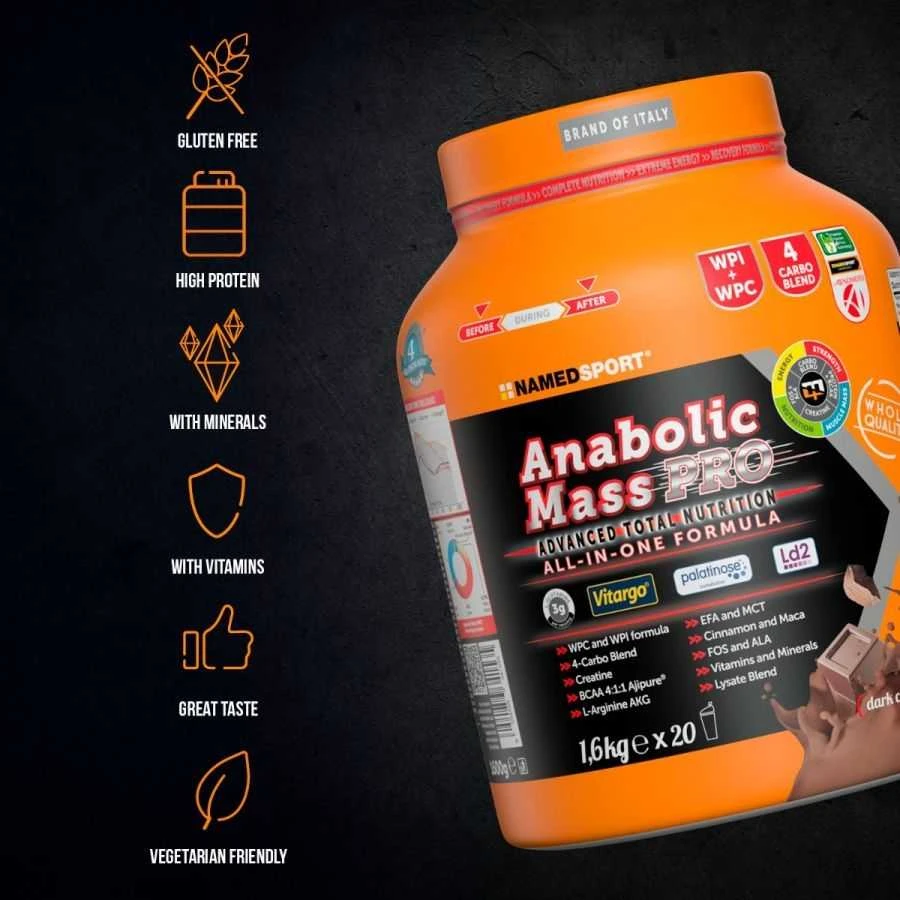 NAMEDSPORT ANABOLIC MASS PRO UNIKALI FORMULĖ - 1600g milteliai