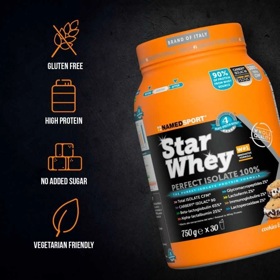 NAMEDSPORT STAR WHEY ISOLATE Sausainiai ir kremas - 750g