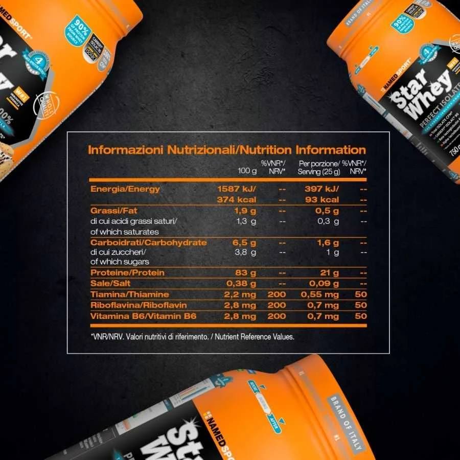 NAMEDSPORT STAR WHEY ISOLATE Sausainiai ir kremas - 750g