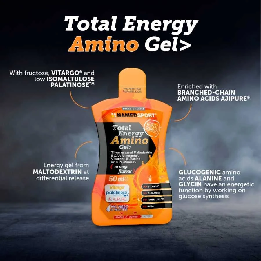 NAMEDSPORT TOTAL ENERGY AMINO GELIS APELSINAS - 50ml