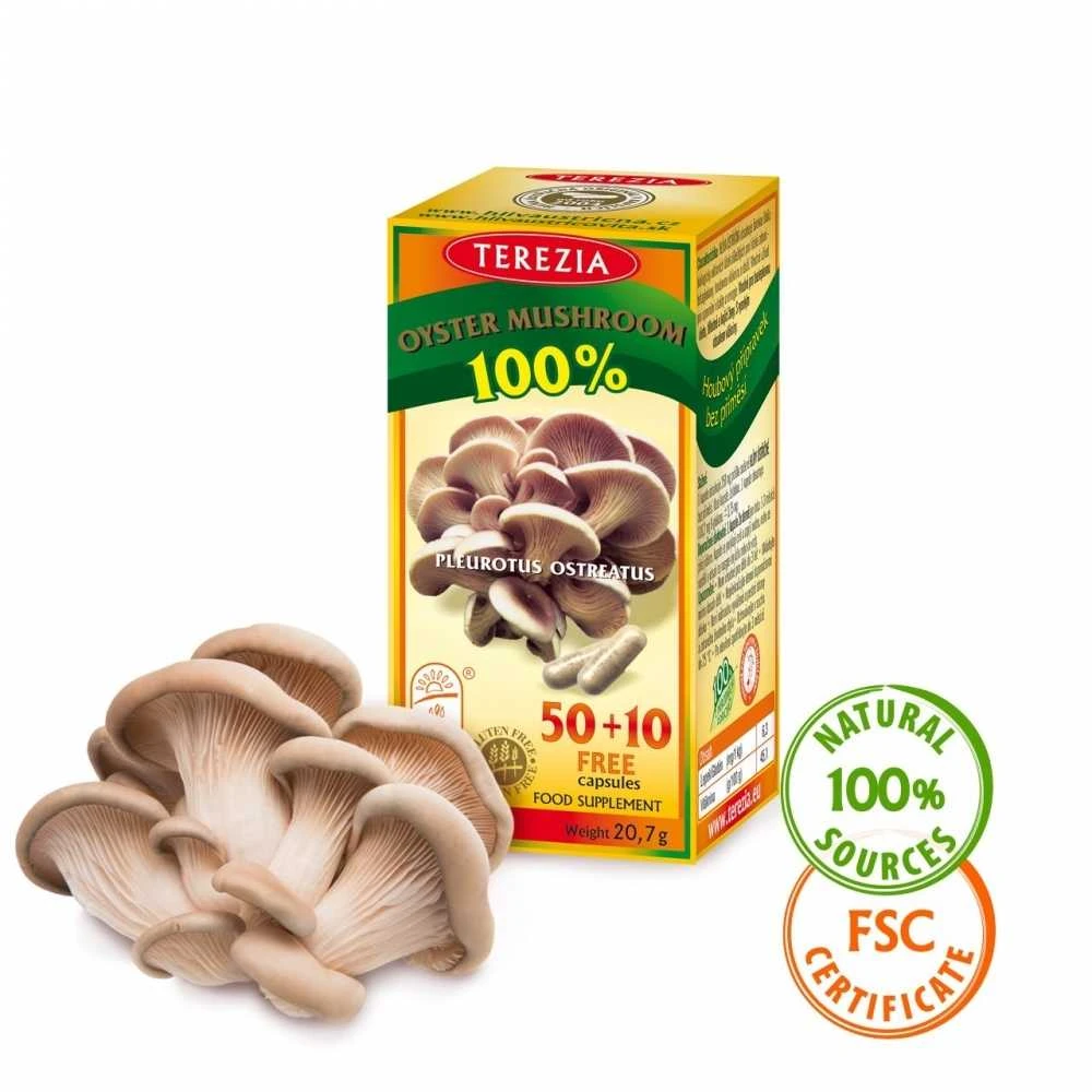 TEREZIA 100% OYSTER GRYBAS 60 KAPSULIŲ