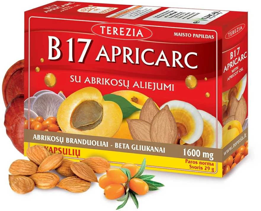 TEREZIA B17 APRIKARKAS SU ABRIKOSŲ ALIEJUMI 60 KAPSULIŲ