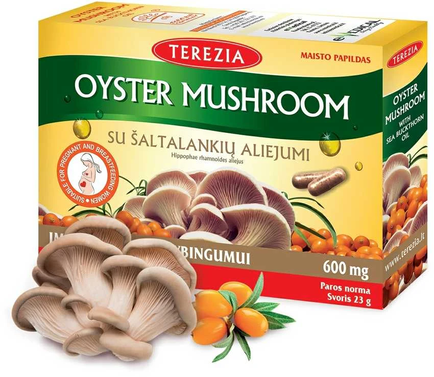 TEREZIA OYSTER GRYBAS SU ŠALTALANKIŲ ALIEJUMI 60 KAPSULIŲ