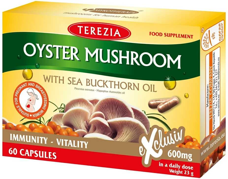 TEREZIA OYSTER GRYBAS SU ŠALTALANKIŲ ALIEJUMI 60 KAPSULIŲ
