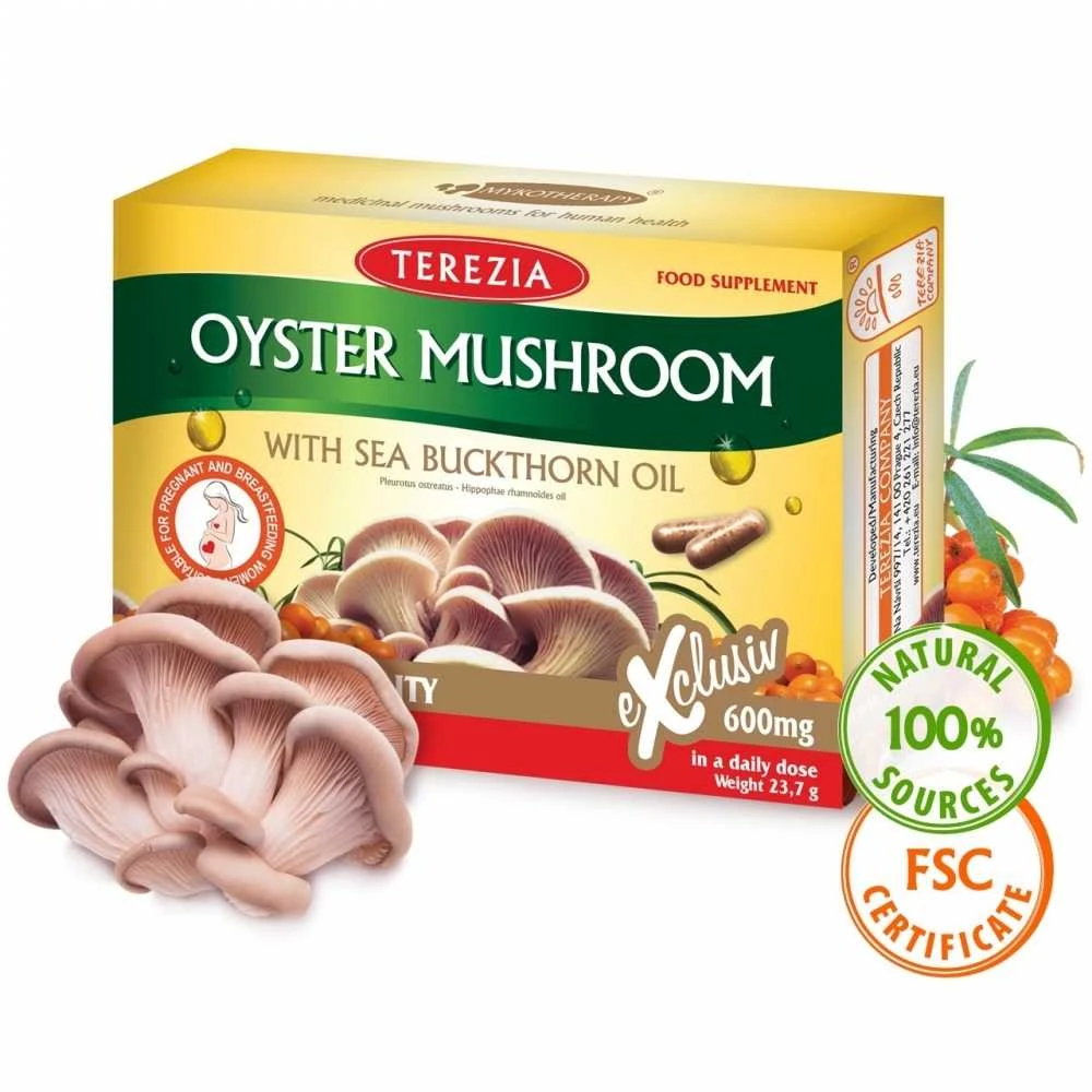 TEREZIA OYSTER GRYBAS SU ŠALTALANKIŲ ALIEJUMI 60 KAPSULIŲ