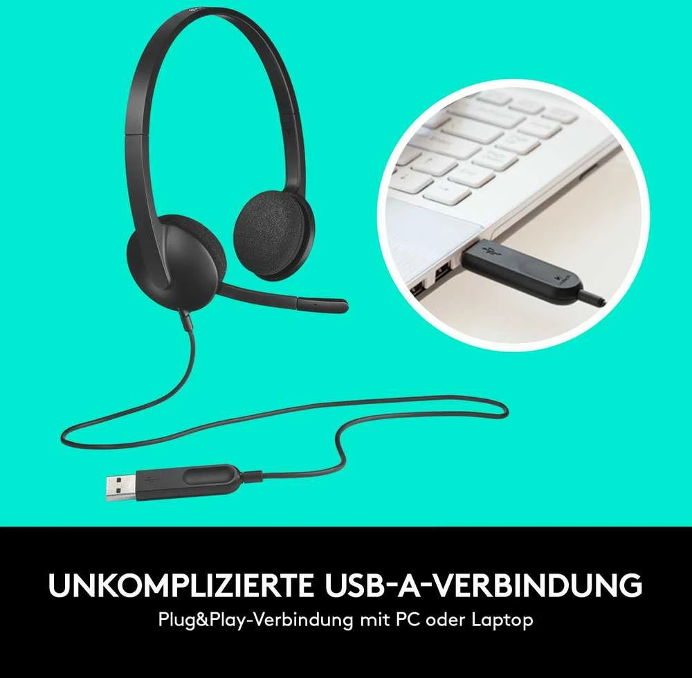 LOGITECH USB Ausinės H340 Ausinės on-ear su laidu