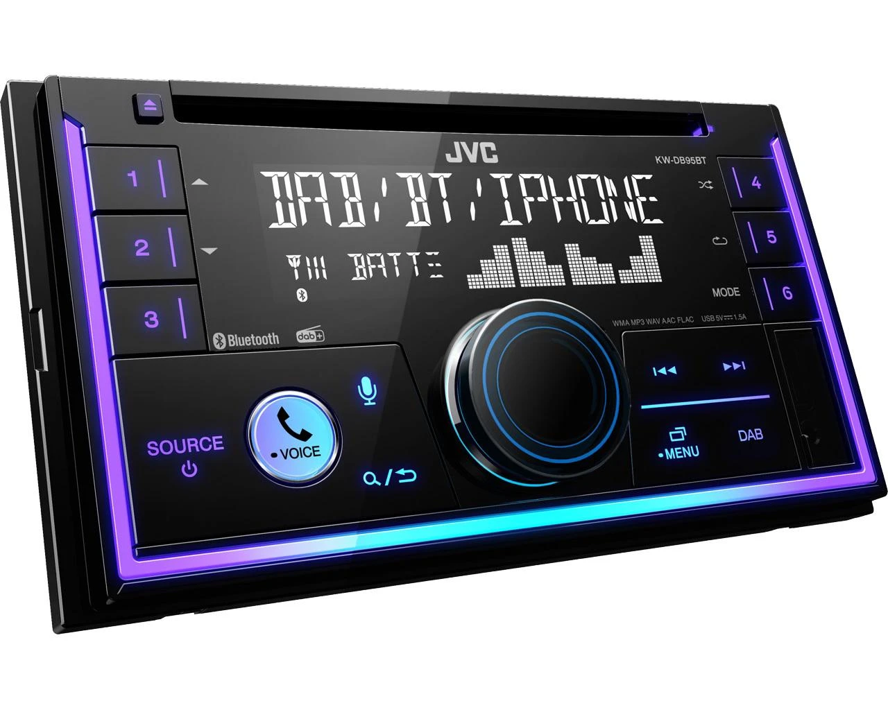 JVC KW-DB95BT grotuvas su LED apšvietimu