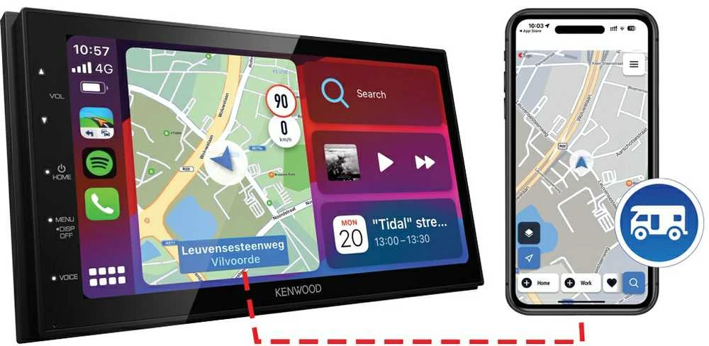 Kenwood DMX-5020DABCAMPER su telefono navigacijos sinchronizacija