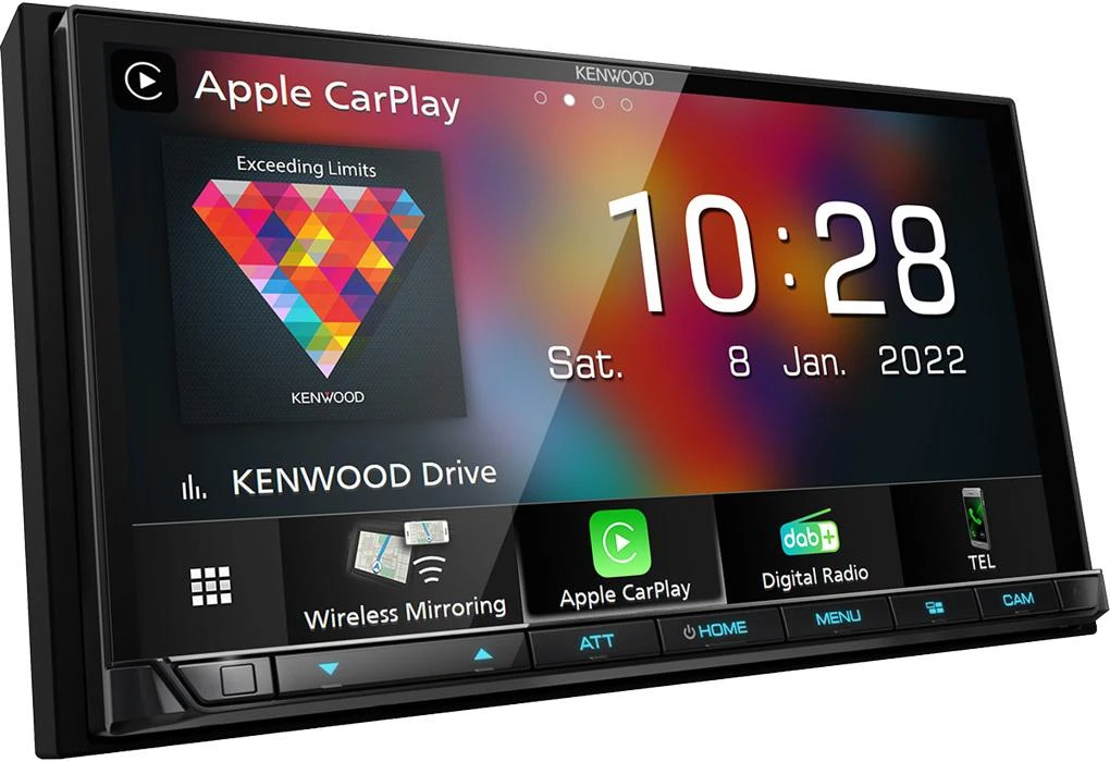 Kenwood DMX-8021DABS multimedija su Apple CarPlay meniu