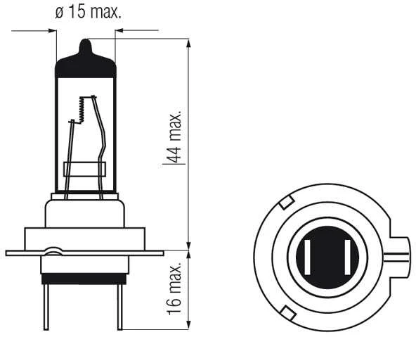 Bosma lemputė H7, 55W, 12V, PX26d komplektas (balta)