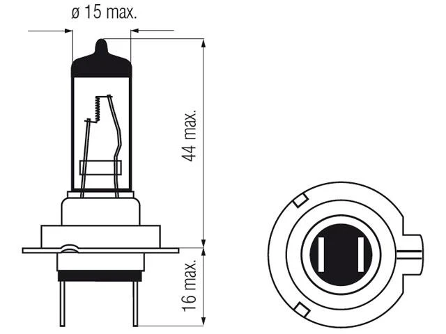 Bosma lemputė H7, 55W, 12V, PX26d komplektas (auks.)
