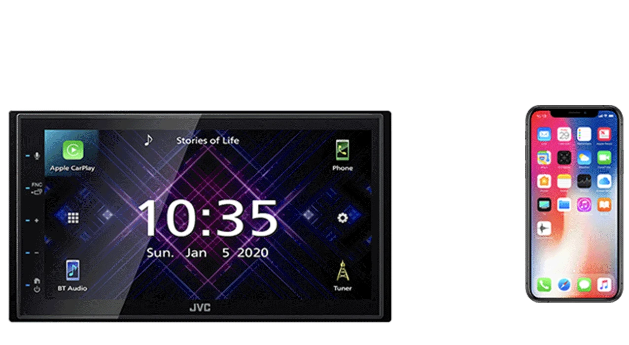 Automagnetola JVC, KW-M560BT 2-DIN AV grotuvas su 6.8