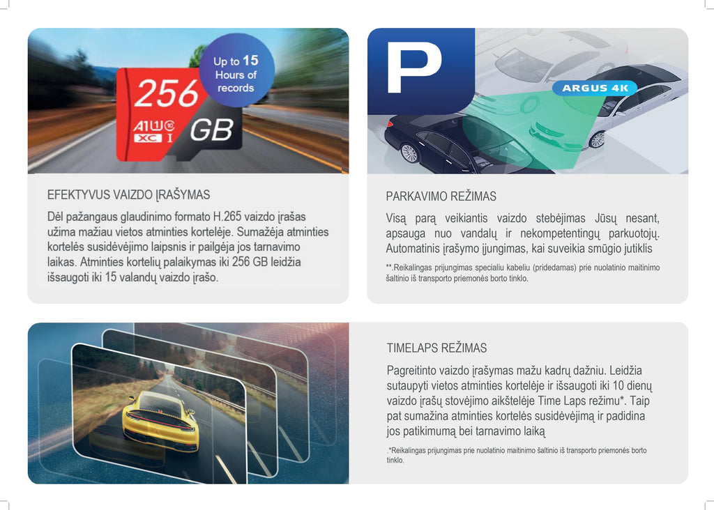 Neoline Argus 4K Wi-Fi Dual vaizdo registratorius aprašymas - Prekės nuotrauka
