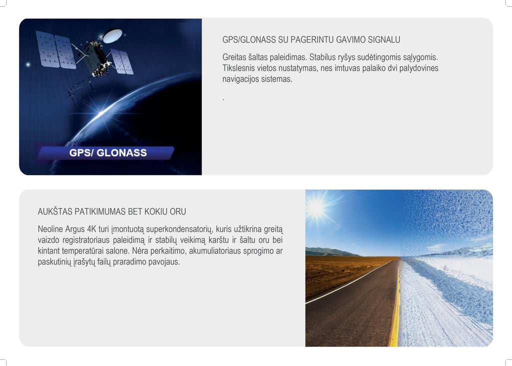 Neoline Argus 4K Wi-Fi Dual vaizdo registratorius aprašymas - Prekės nuotrauka