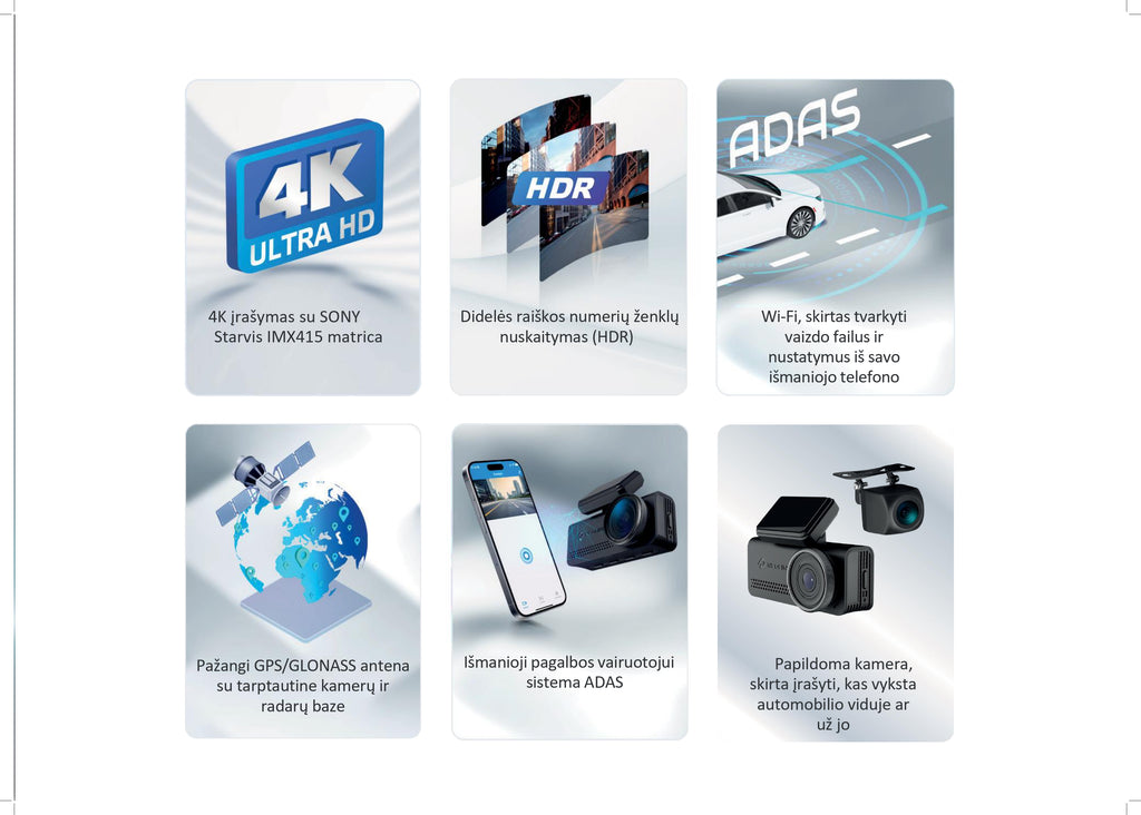 Neoline Argus 4K Wi-Fi Dual vaizdo registratorius aprašymas - Prekės nuotrauka