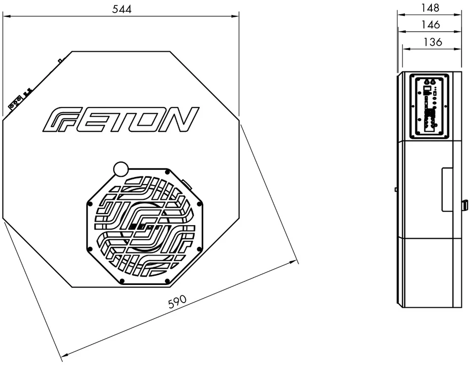 ETON, RES10AR, 25 cm žemų dažnių kolonėlė su stiprintuvu
