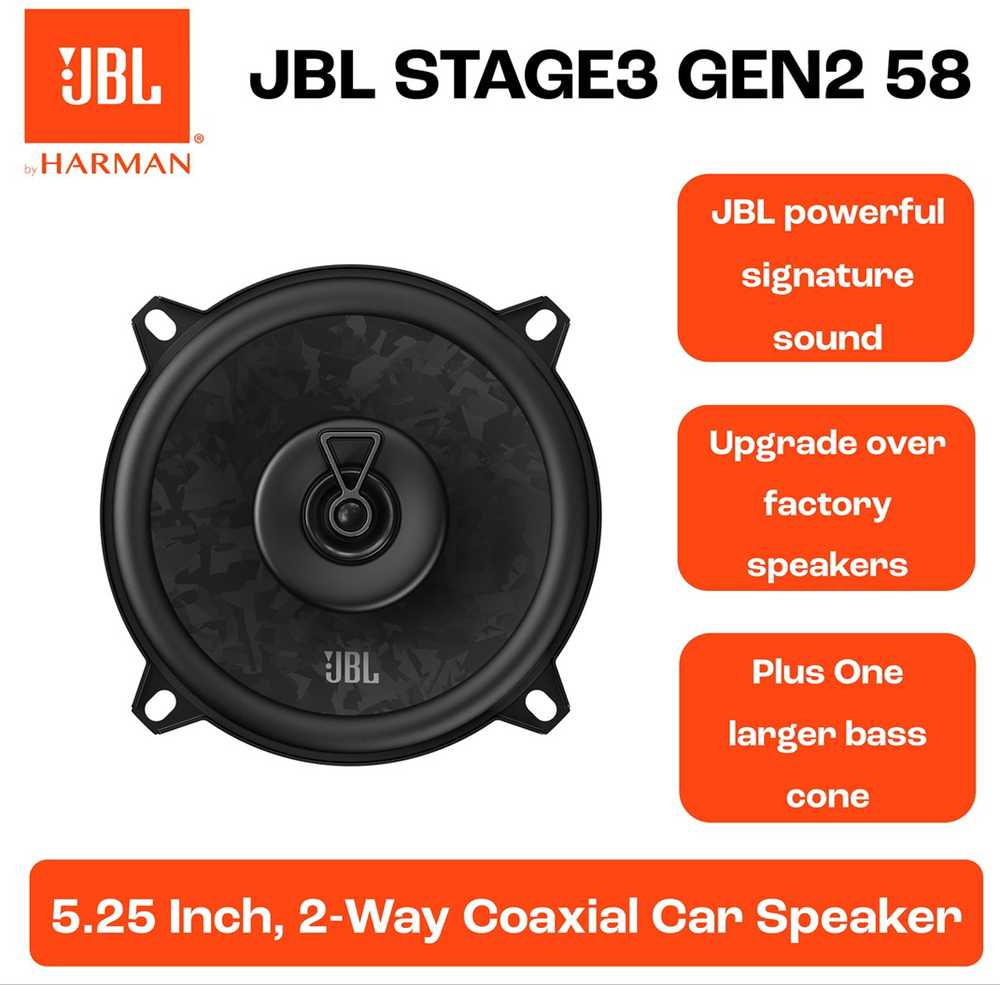JBL, STAGE3 58, GEN2 13 cm 2-juostų koaksialiniai garsiakalbiai