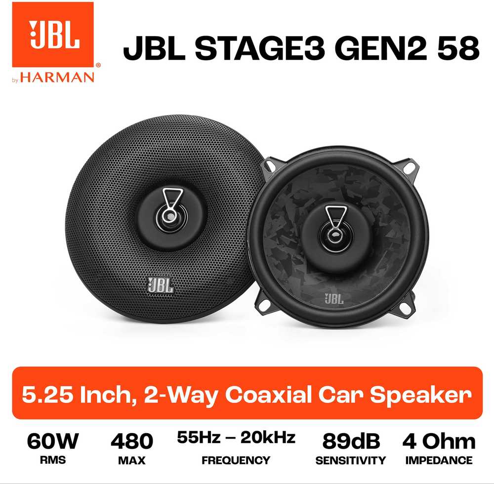 JBL, STAGE3 58, GEN2 13 cm 2-juostų koaksialiniai garsiakalbiai