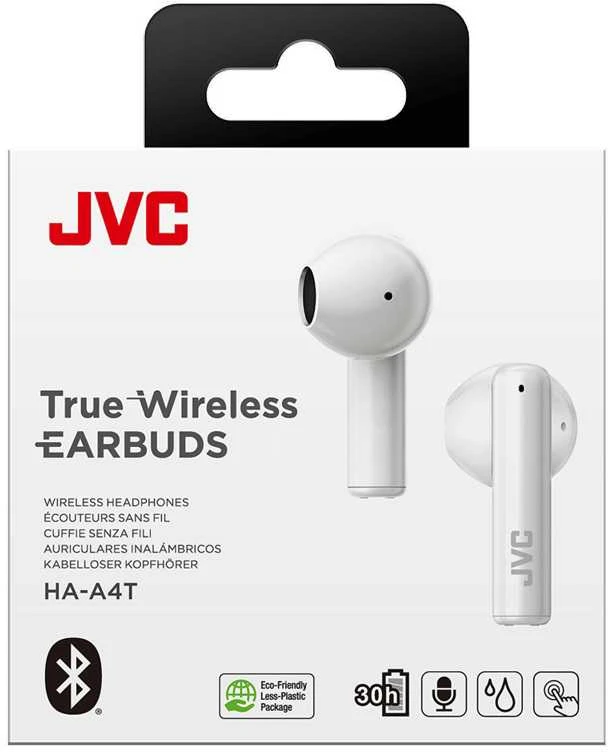 JVC HA-A4T belaidės ausinės pakuotėje