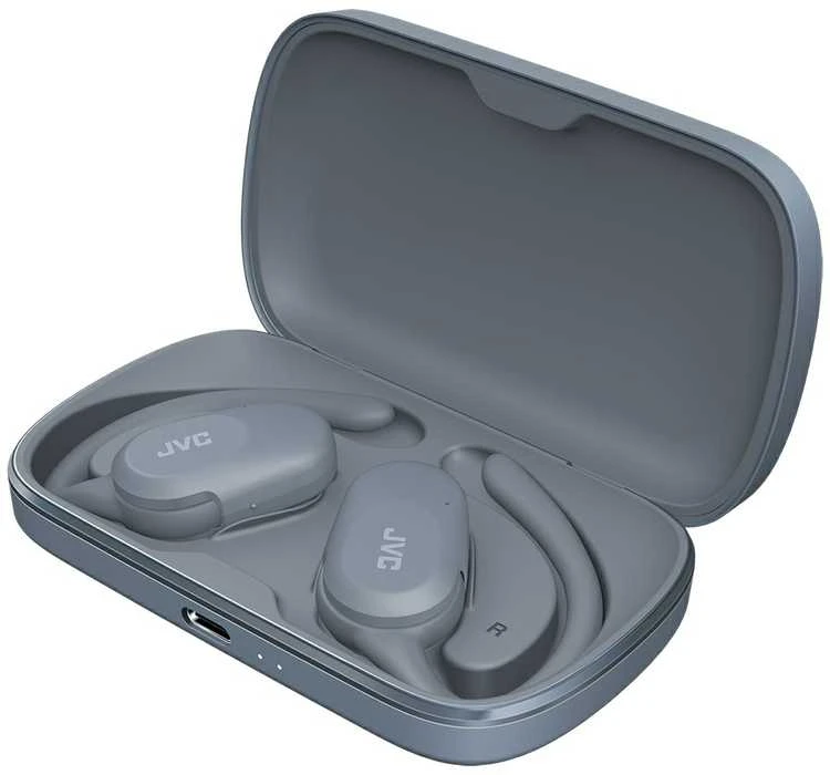 JVC HA-NP40T-AU mėlynos ausinės įkrovimo dėkle